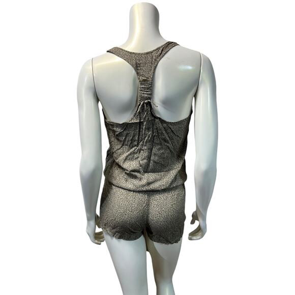 Guess Black & Silver Metallic Cheetah Print Sleeveless Romper - Y2K Party Style - Picture 3 of 8